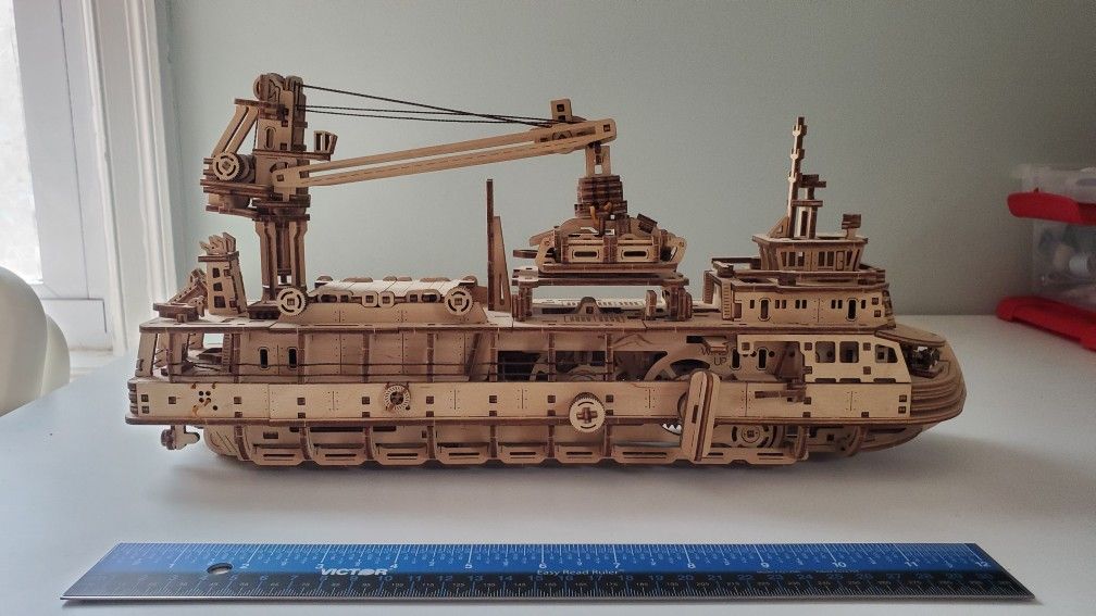 Wooden Model Ship With Moving Parts