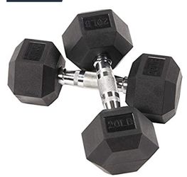 Dumbbells rubber coated 20 lb new