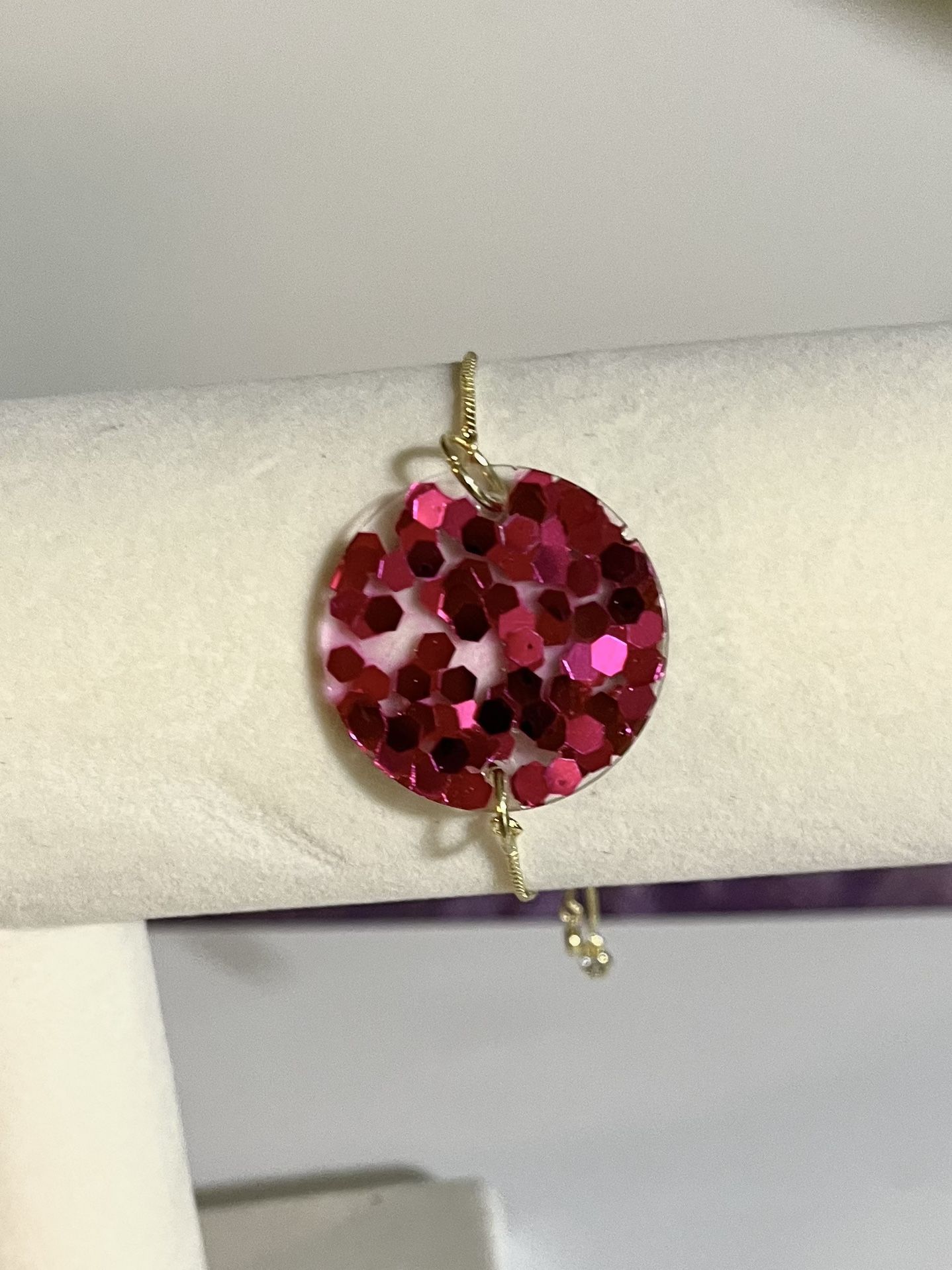 Radiant Resin Circlet Bracelet With A Dainty Gold Slider