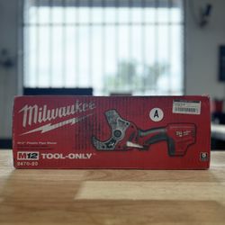 (New) Milwaukee M12 12-Volt Lithium-Ion Cordless PVC Pipe Shear (Tool-Only) 