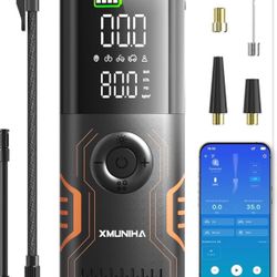 Tire Inflator Portable Air Compressor - 10000mAh Air Pump for Car Tires with APP, 150PSI Tire Pump with Digital Pressure Gauge, Cordless Tire Inflator