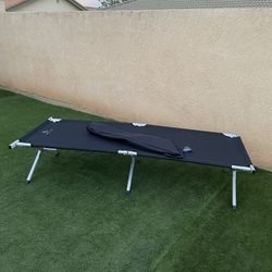 New XL Heavy Duty Folding Camping Cot Bed 83” x 28.5” x 18”h Black