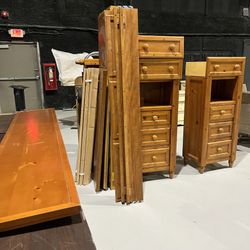 Full Size Bedframe With Drawers And Top Shelf