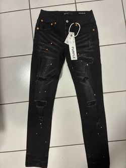 Black Streetwear Skinny Jeans Purple