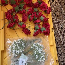 Artificial Flowers And Leaves 
