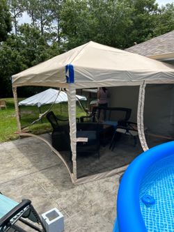 10x10 FT Pop-Up Canopy Tent with Roller Bag - Portable Instant Shade, Sturdy Iron Frame, Water-Resistant 210D Oxford Fabric, UV Protection, Easy Assem