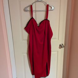 Red Dress With Black Lace