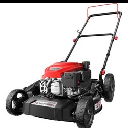 AMERISUN 21" Gas Lawn Mower with 144cc Engine, 2-in-1 Mulching & Side Discharge, 6-Position Height Adjustment, Foldable Handles for Lawn, Yard and Gar