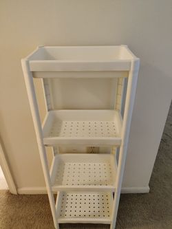 White Plastic 4-Tier Storage Shelf