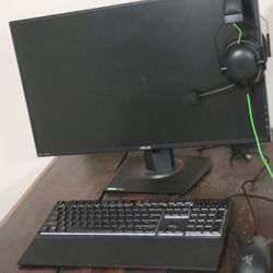27 Inch Asus Gaming Monitor with Mouse. Keyboard and Headset