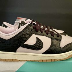 HF9191-001 Nike Dunk Low Pink Foam Black Croc Platinum Violet Coconut Men’s Size 9.5 Women’s Size 11