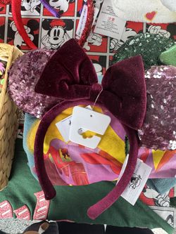Burgundy Sequin Minnie Ears