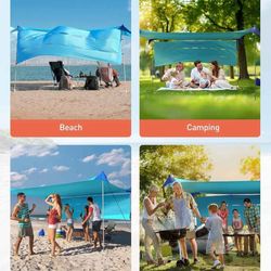 TOURIT Beach Tent Sun Shelter 11x11ft, UPF50+ Protection Beach Canopy Tent