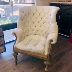 RESTORATION HARDWARE STYLE DECONSTRUCTED ENGLISH ROLL ARMCHAIR