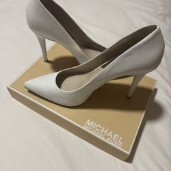 Michael Kors Womens White Leather Pumps