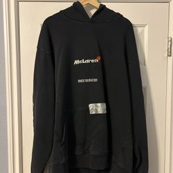VTG F1 RACE SERVICE F1 MCLAREN HEAVYWEIGHT BLACK HOODIE SIZE XXL