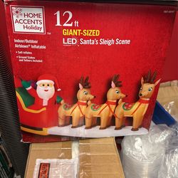 12 Ft Giant Sized LED Santa’s Sleigh Scene
