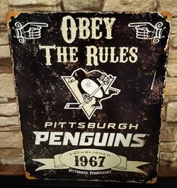 Pittsburgh Penguins Metal Wall Sign