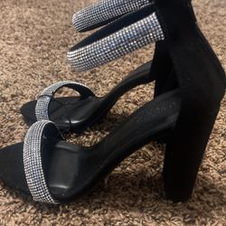 Black And Silver Heels 