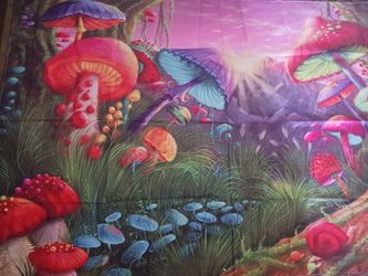 Psychedelic Mushroom Portrait Poster