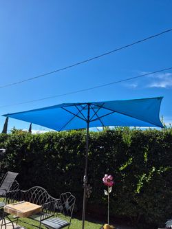 10x6.5” ft rectangle market umbrella patio color: Agua base not included