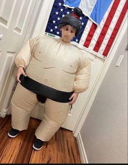 Halloween Inflatable Sumo Costume,Blow Up Wrestler Suit boys size