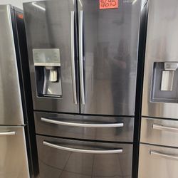 Counter depth Samsung Dark Stainless 4-Door Refrigerator 