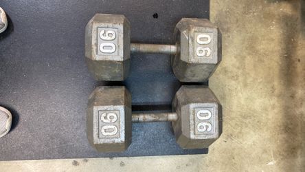 Pair of 90lb hex steel dumbbells $180 firm