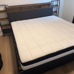King Mattress And Bed Frame Plus Tv Stand/ Dresser 