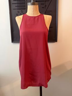 Tildon sleeveless satin high neck tunic top XS