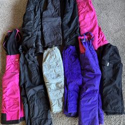 Size 6-7 Kids snow pants/ski bibs (prices vary)