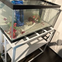 Fish Tank  55” And Stand  Color White 