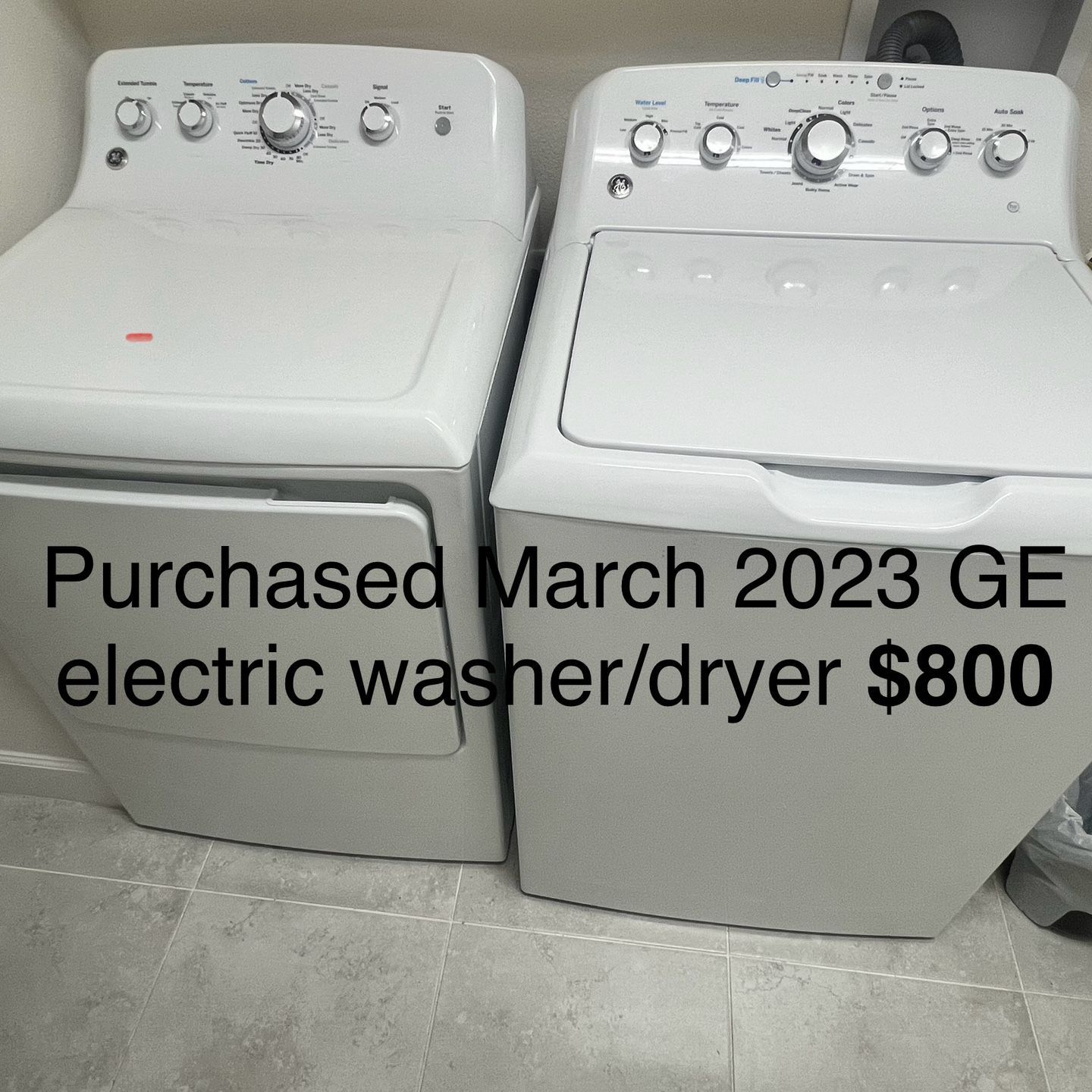 2023 GE Washer/Dryer Set w/warranty