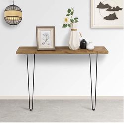NOZE Console Sofa Table Wall-Mounted Side Table Industrial Wood Table for Entryway 