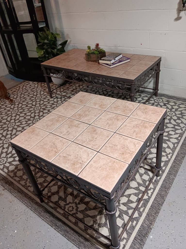 Stunning Tile Coffee Table and End Table