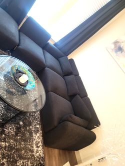 Sectional, Ottoman, Table and Rug