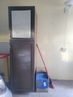 Tall 7 ft wood cabinet