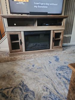 TV dtand with Storage and Fireplace