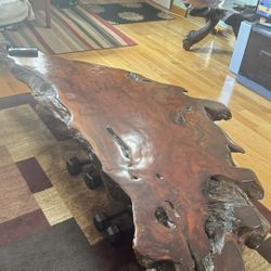 Rare Live-Edge Redwood Burl Coffee Table – $1,600 Natural Art | Handcrafted Statement Piece