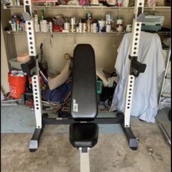 Heavy Duty Olympic Weight Bench and Squat Rack