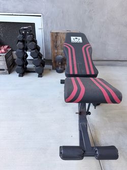 Weight Set and rack - 170 lbs - with Maple 99 Adjustable Weight Bench