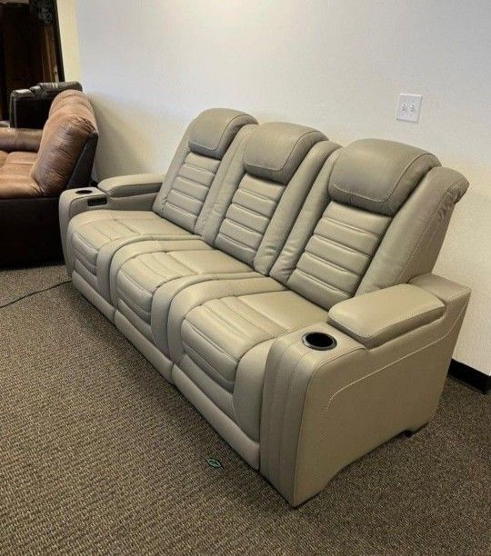 Backtrack Gray Power Reclining Sofa
