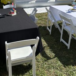 Resin Chairs Round & Rectangular Party Tables