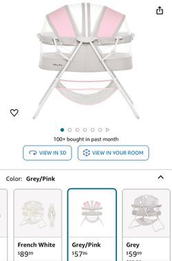 Karley Baby Bassinet in Grey and Pink 