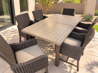 6 Chair Aluminum Outdoor Patio Dining Set