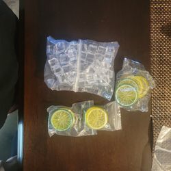 Artifical Fruit Lemons Slices And Crystal Fake Diamonds