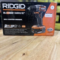 RIDGID 18V Brushless SubCompact Cordless 1/2 in. Drill Driver Kit with (2) 2.0 Ah Battery, Charger and Bag