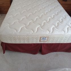 Sealy Queen Mattress with Box Spring and Bedframe