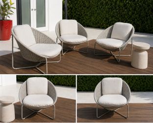 Set of 3 - Outdoor Lounge Chair from Crate & Barrel