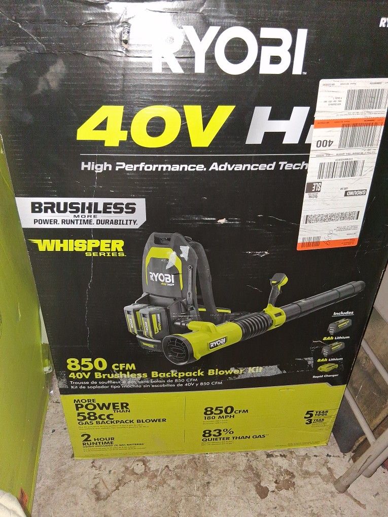 Ryobi 40v Backpack Blower Kit 850 Cfm